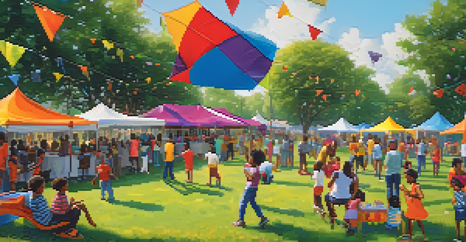 A lively park gathering with diverse people enjoying games, food, and conversations.