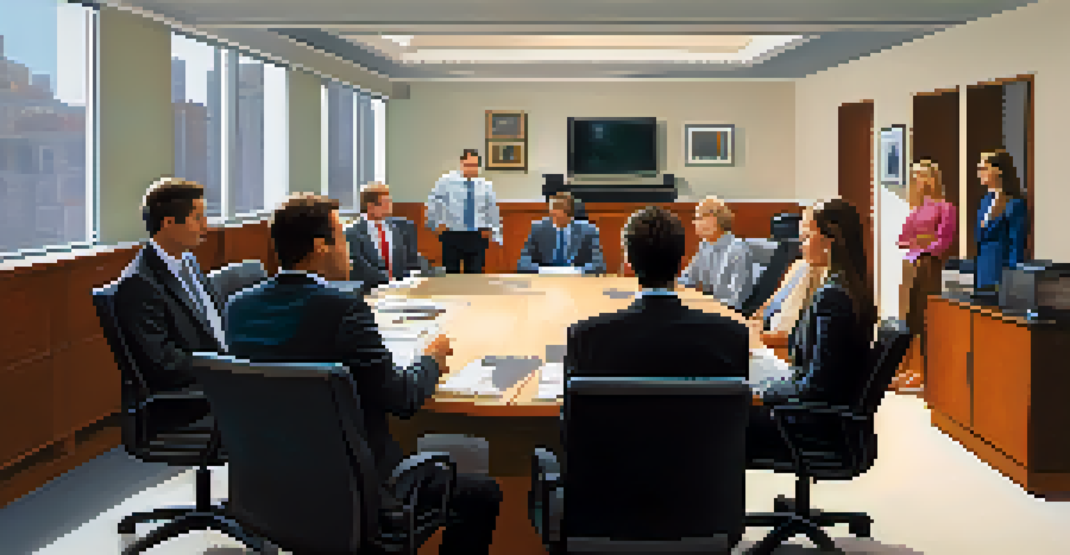 A leader in an office meeting listening to a team member, showing engagement and empathy with an inviting atmosphere.