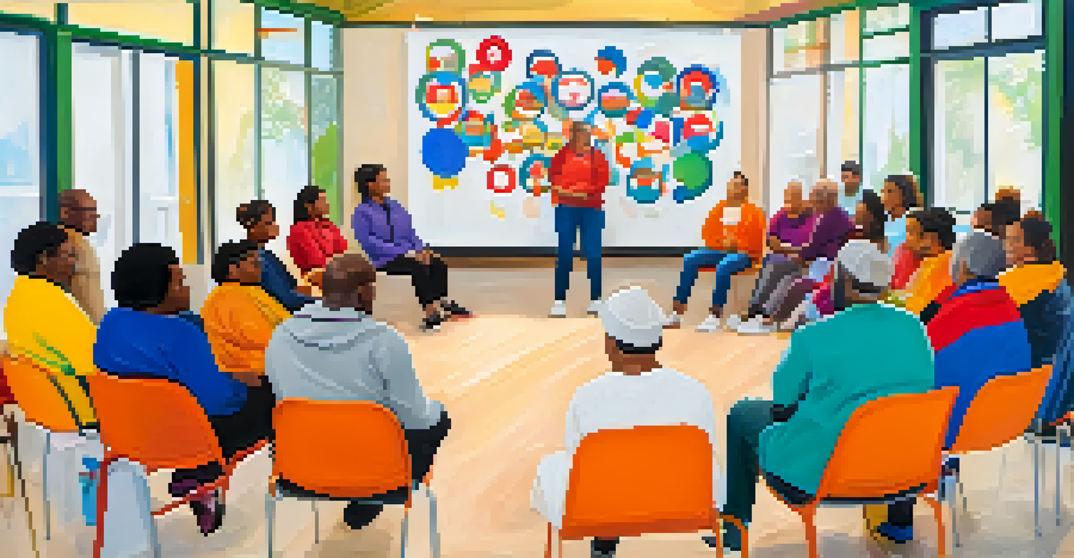 A diverse group of people in a workshop engaged in Nonviolent Communication, promoting empathy and understanding.