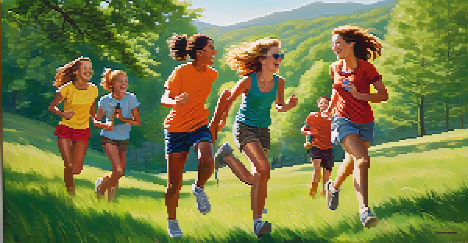 A group of friends enjoying an outdoor activity on a sunny day, expressing joy and connection.