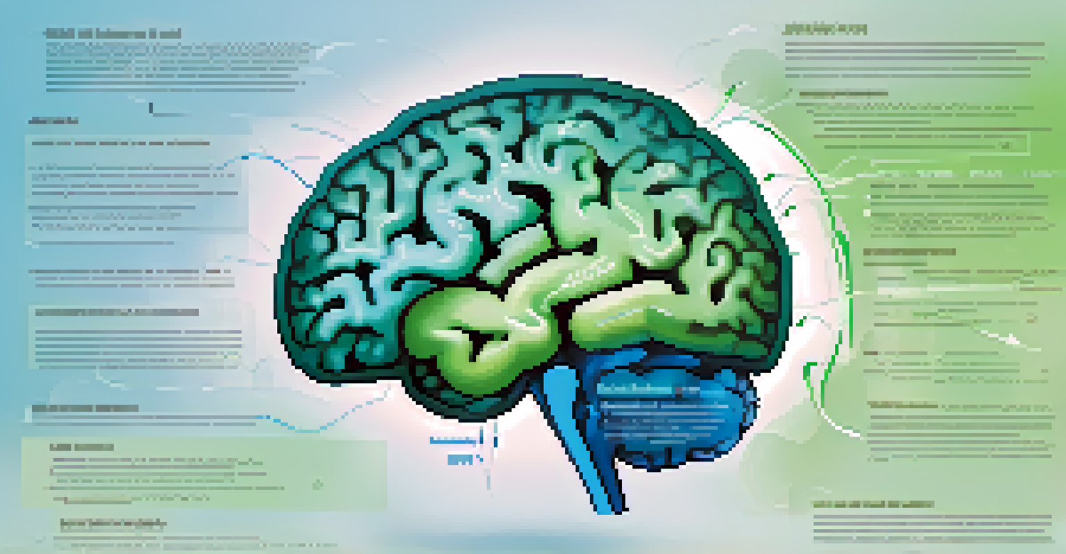 An illustration of the brain highlighting areas related to emotional intelligence, with annotations on emotional responses.