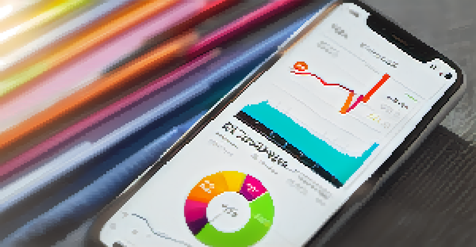 A close-up view of a smartphone showing a fitness app with progress tracking on a bright workout mat, illuminated by sunlight.
