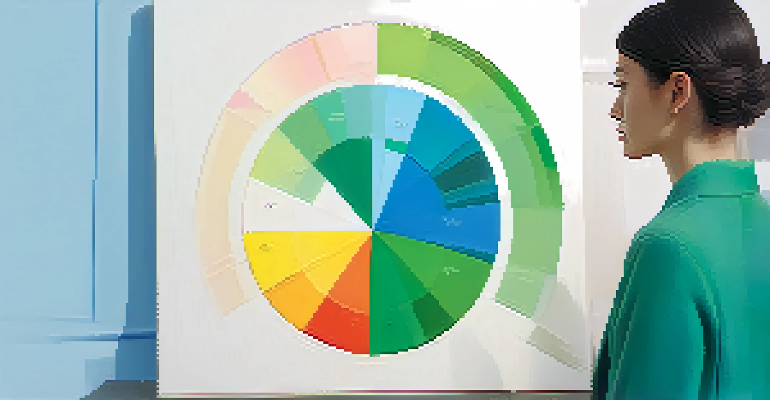 An abstract image of a person reflecting on their strengths and weaknesses in a colorful pie chart.