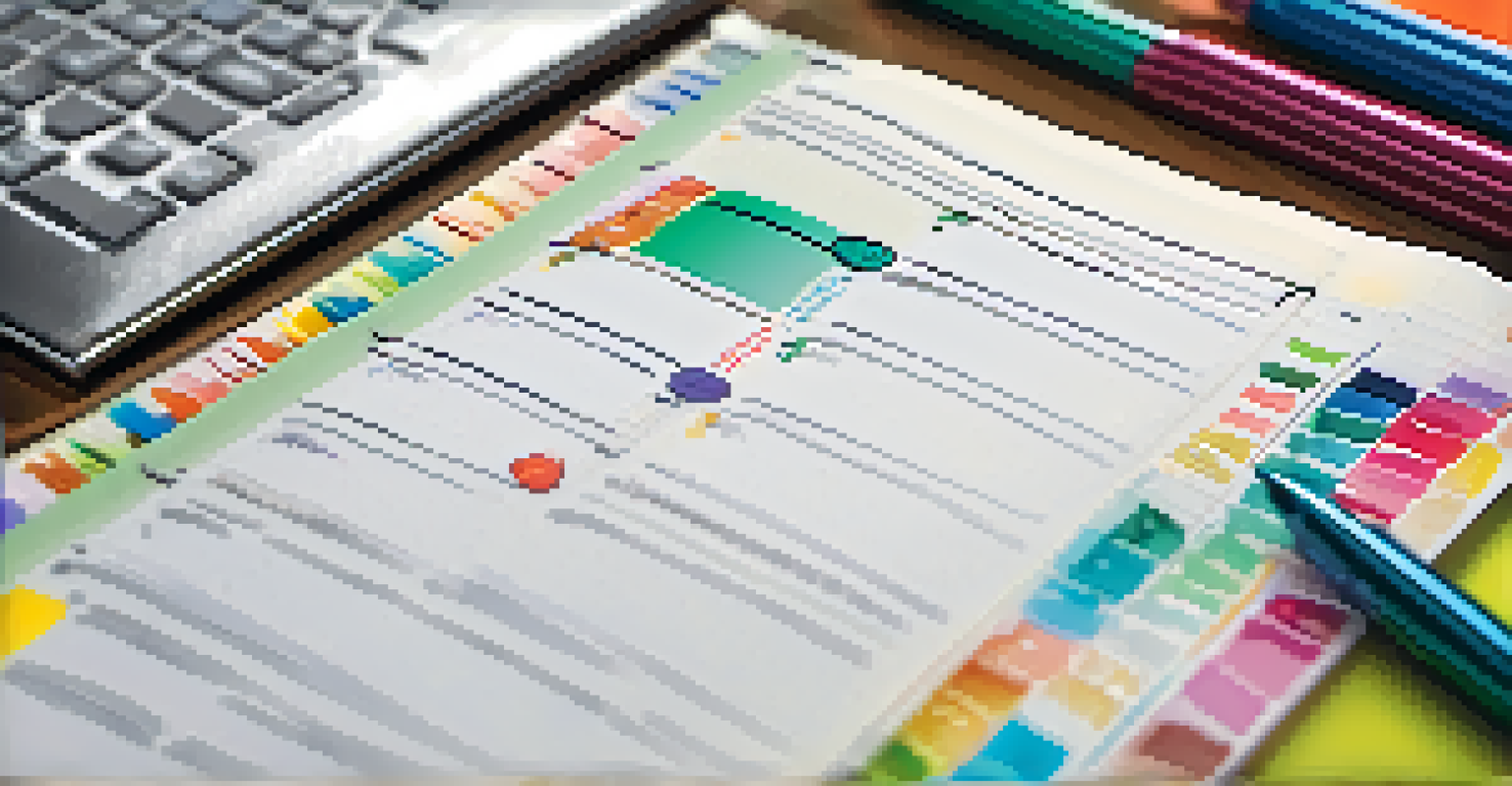 A close-up of an open planner with written goals and a colorful pen beside it.