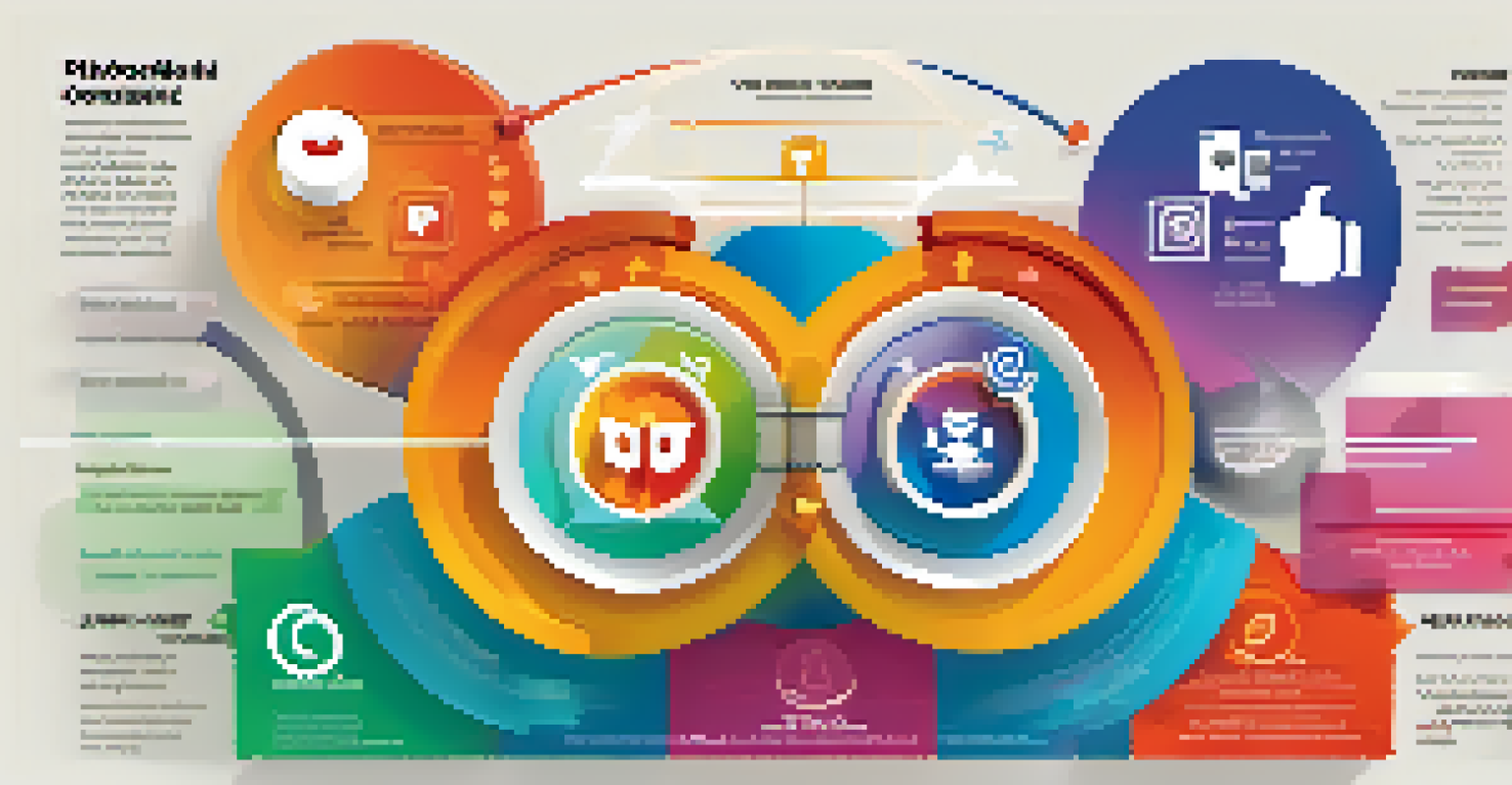 A colorful infographic highlighting the advantages of personal branding, with icons for social media and audience engagement in a visually appealing design.