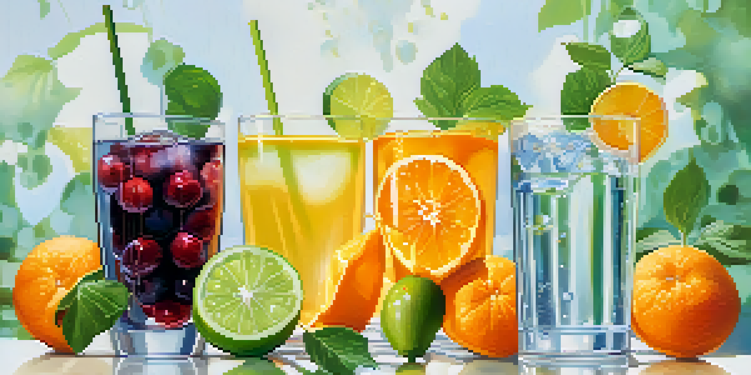 A glass of water with cucumbers and oranges arranged around it, highlighting the importance of hydration.