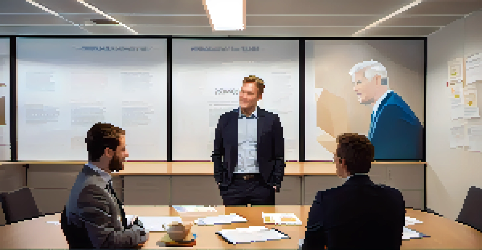 A leader actively listening to a team member in a modern office setting, emphasizing emotional intelligence.