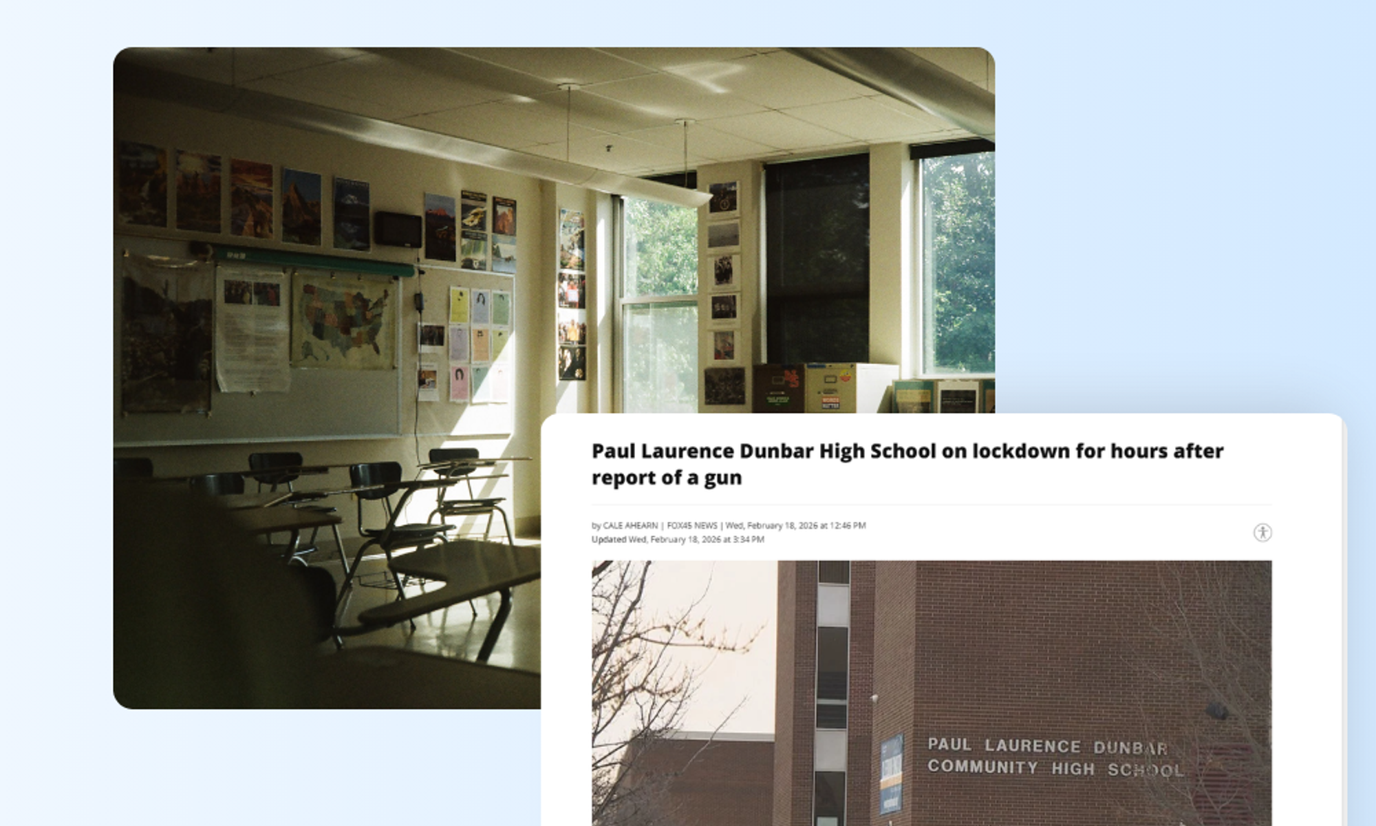 Dunbar High School in Baltimore investigated gun reports on Feb 18, 2026 with no weapon found. Key lessons for school security threat assessment protocols.