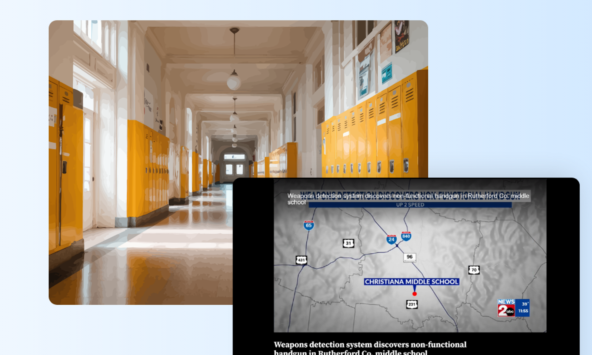 Rutherford County middle school's weapons detection system successfully identified a non-functional handgun, highlighting AI security technology's role.