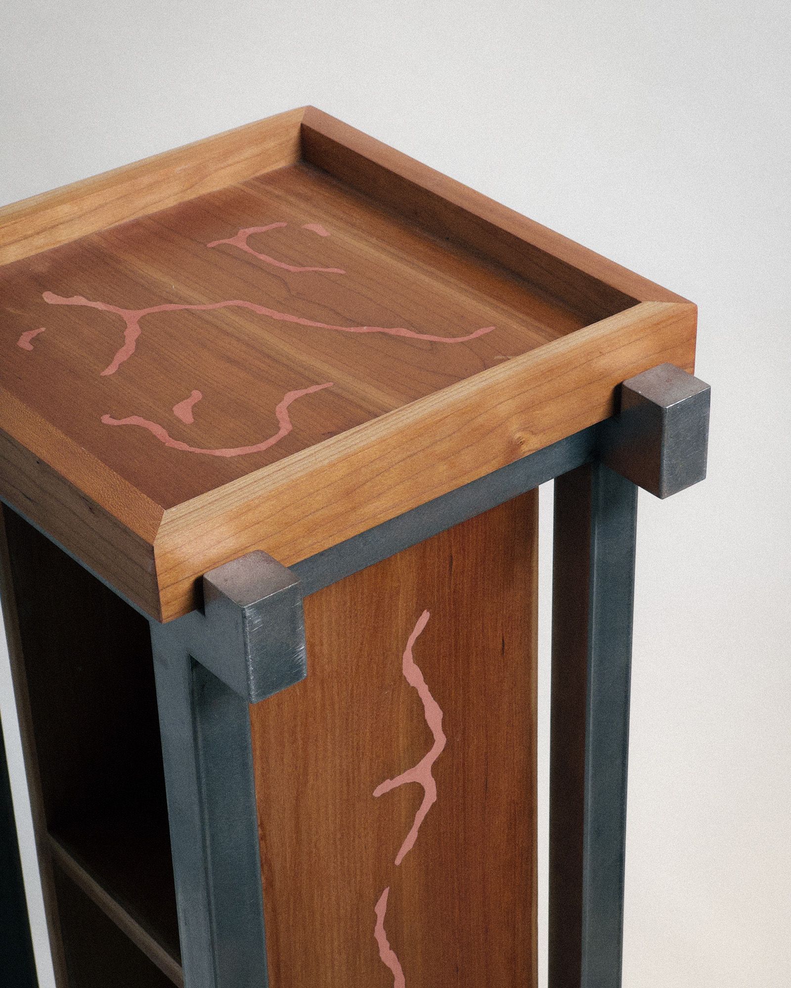 Lattice Table Tall with Cabinet