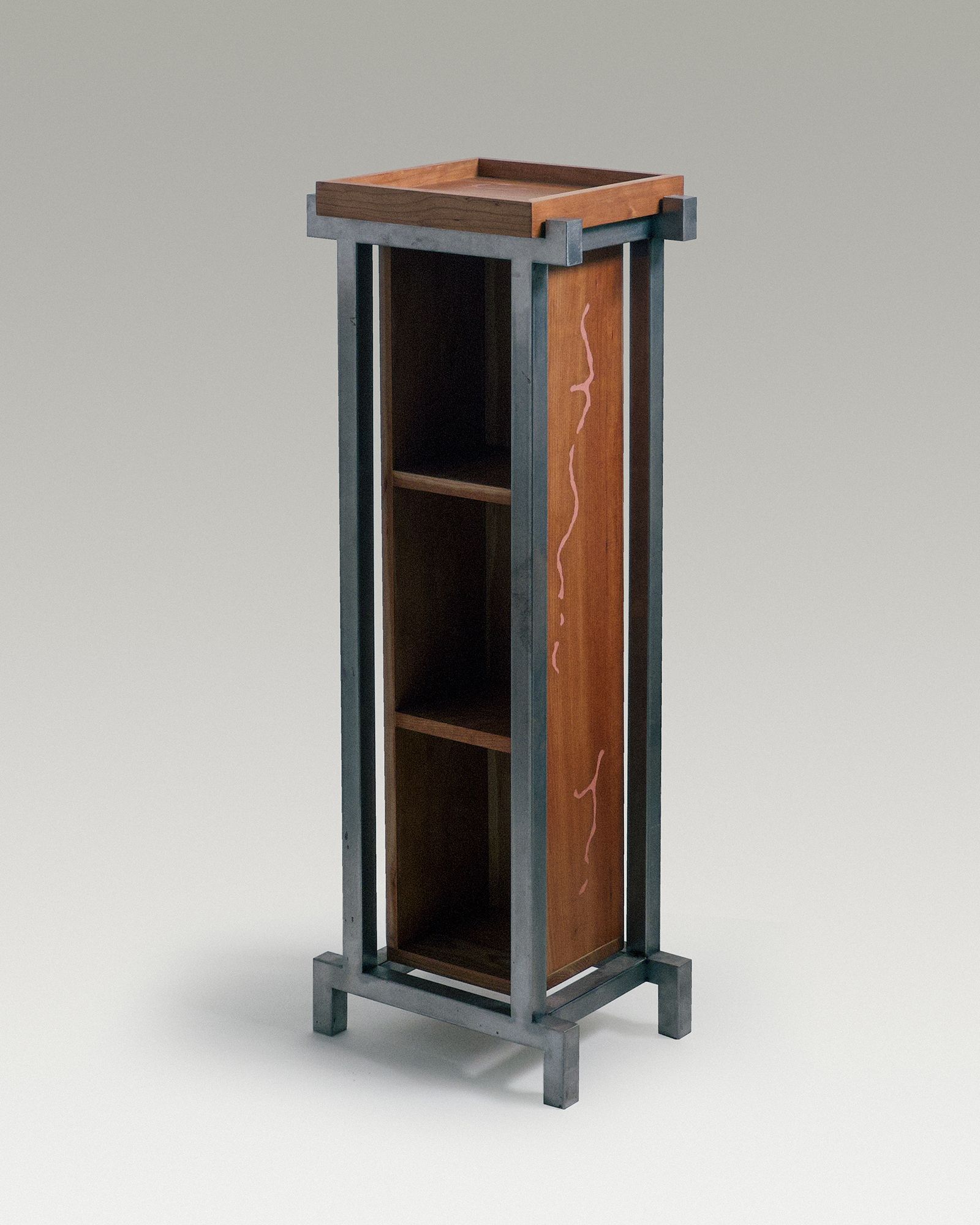 Lattice Table Tall with Cabinet