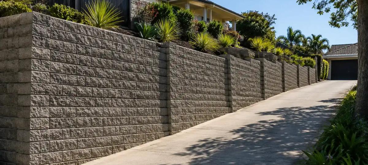 Dural: 68 metres of engineered wall on clay that eats cheap ones.