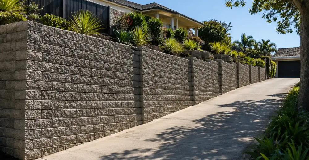 Dural: 68 metres of engineered wall on clay that eats cheap ones.