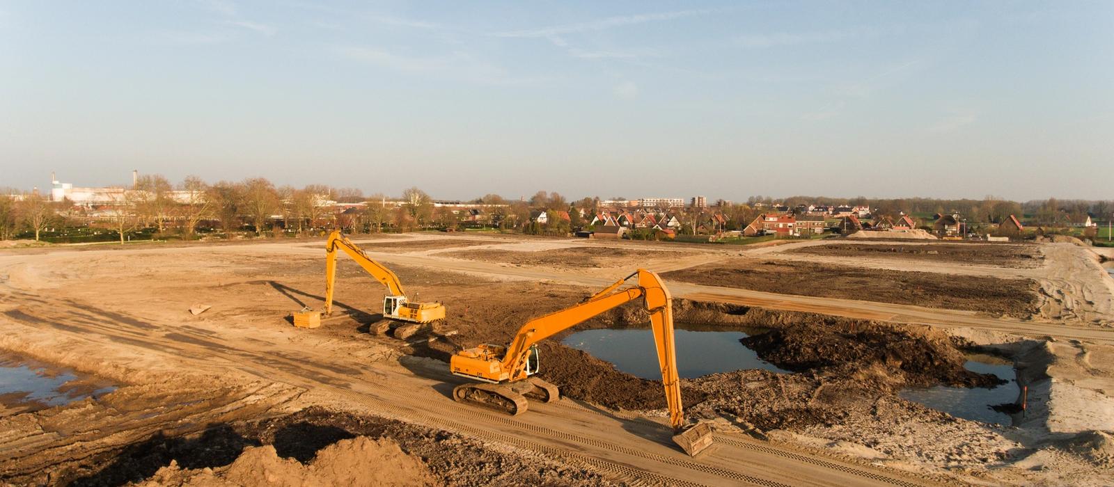 Excavation work on a Sydney construction site using heavy machinery