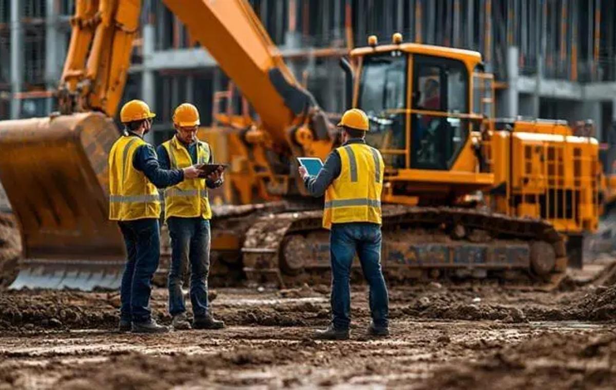 OUSS Civil crew on site in Leppington conducting project planning with heavy excavation equipment, delivering expert civil construction, earthworks, excavation, and site preparation services.