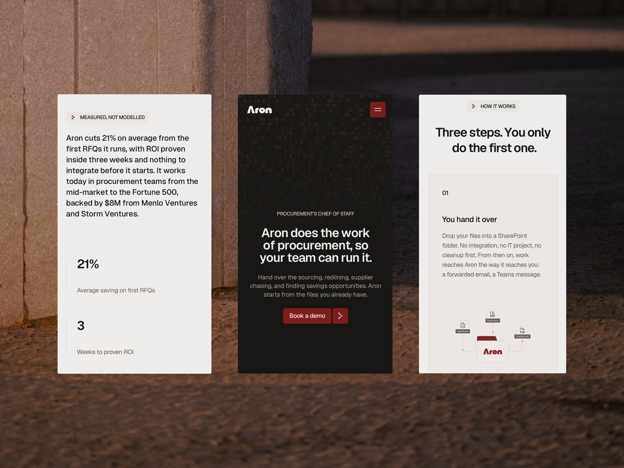 Aron Mobile screens