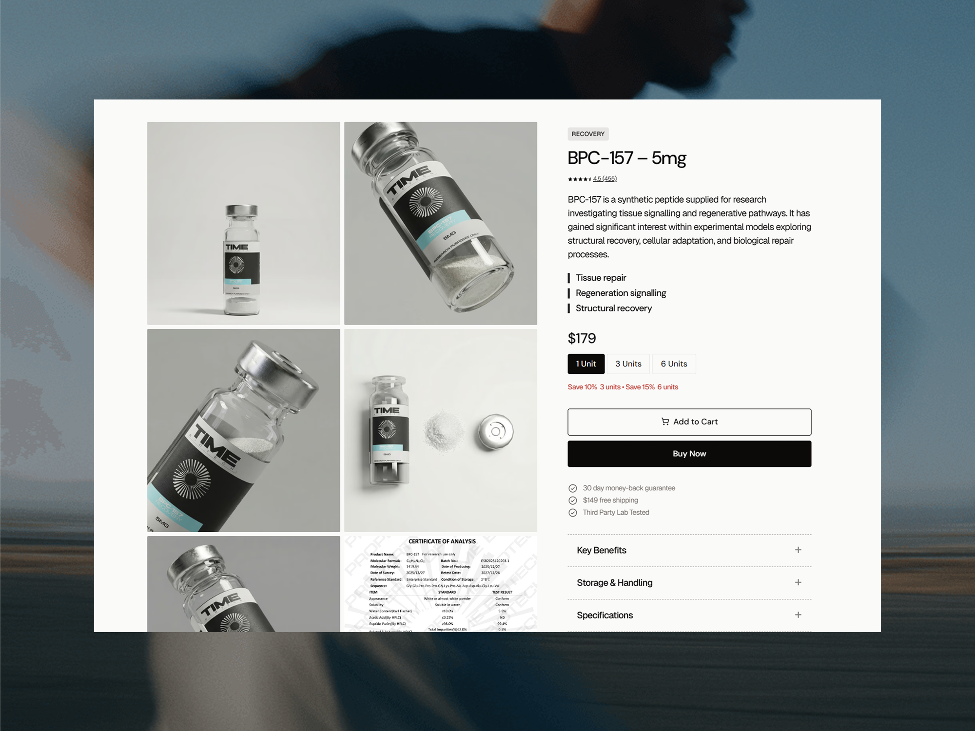 Product detail page
