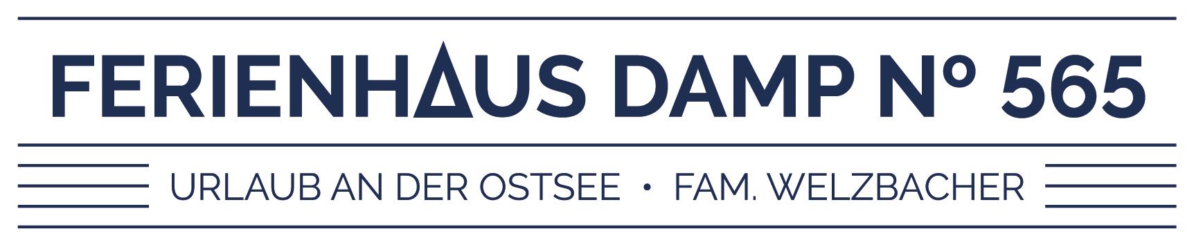 Logo des Ferienhauses Damp Nummer 565 mit dem Text 'Urlaub an der Ostsee' und 'Fam. Welzbacher'