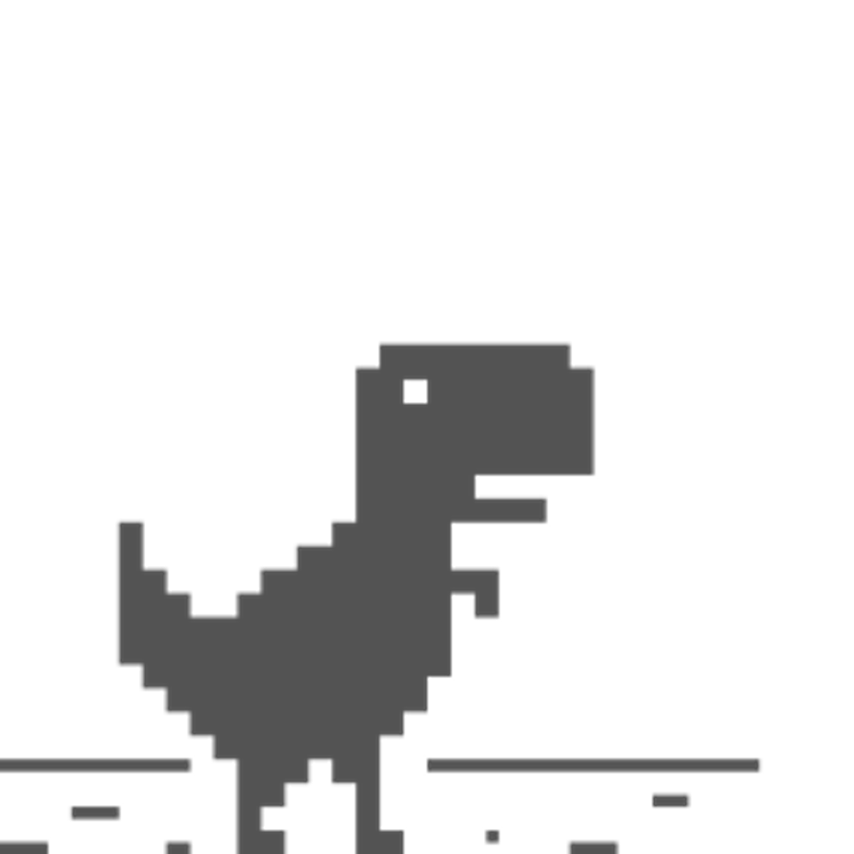 The Lonely T-Rex -- the iconic Chrome Dinosaur character designed by Sebastien Gabriel