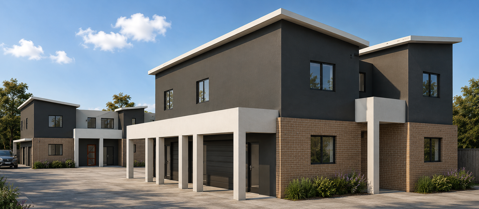 co-living housing with shared driveway