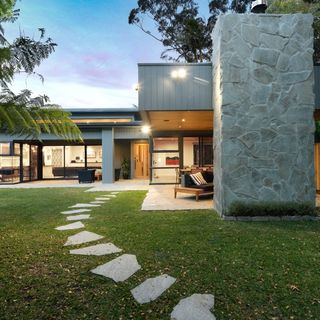 house backyard at dusk