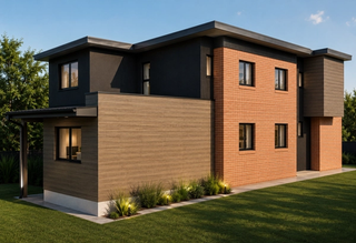 co-living housing design with backyard
