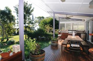 outdoor deck with furniture