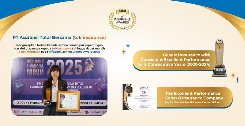 Penghargaan tob insurance pada Infobank 26th Insurance Award 2025
