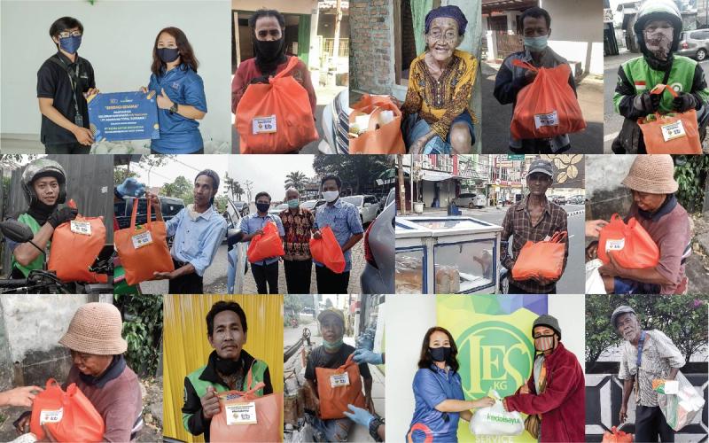 Karyawan tob insurance Berikan Paket Bantuan Bagi Warga Terkena Dampak Covid-19