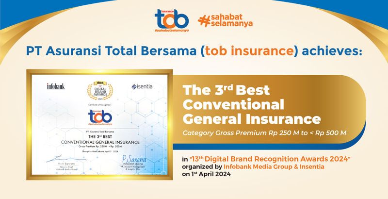 Penghargaan tob insurance pada "Infobank 13th Digital Brand Recognition Awards 2024"