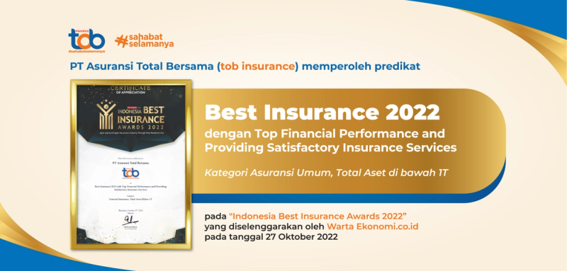 tob insurance Meraih Penghargaan Indonesia Best Insurance Awards 2022 dari WartaEkonomi.co.id