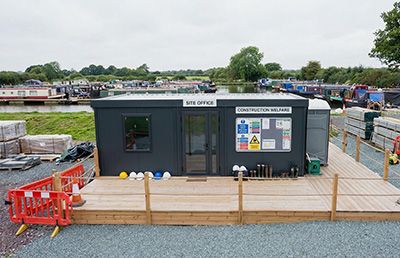 Site offices and welfare for a long running project, Birmingham, built with the PrefabX Hub