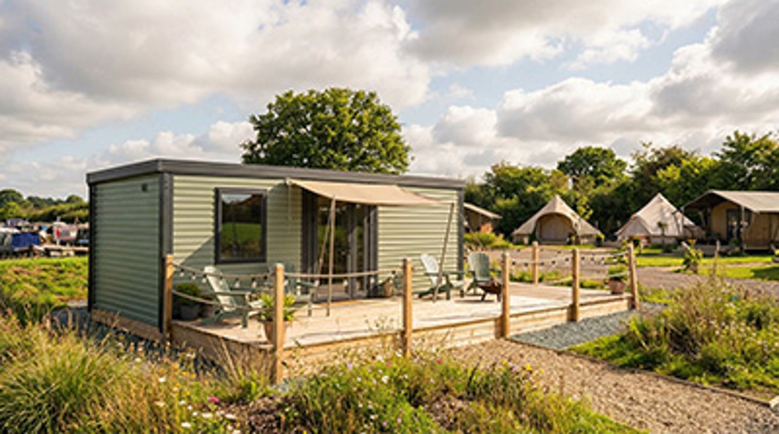 PrefabX glamping units on a holiday park