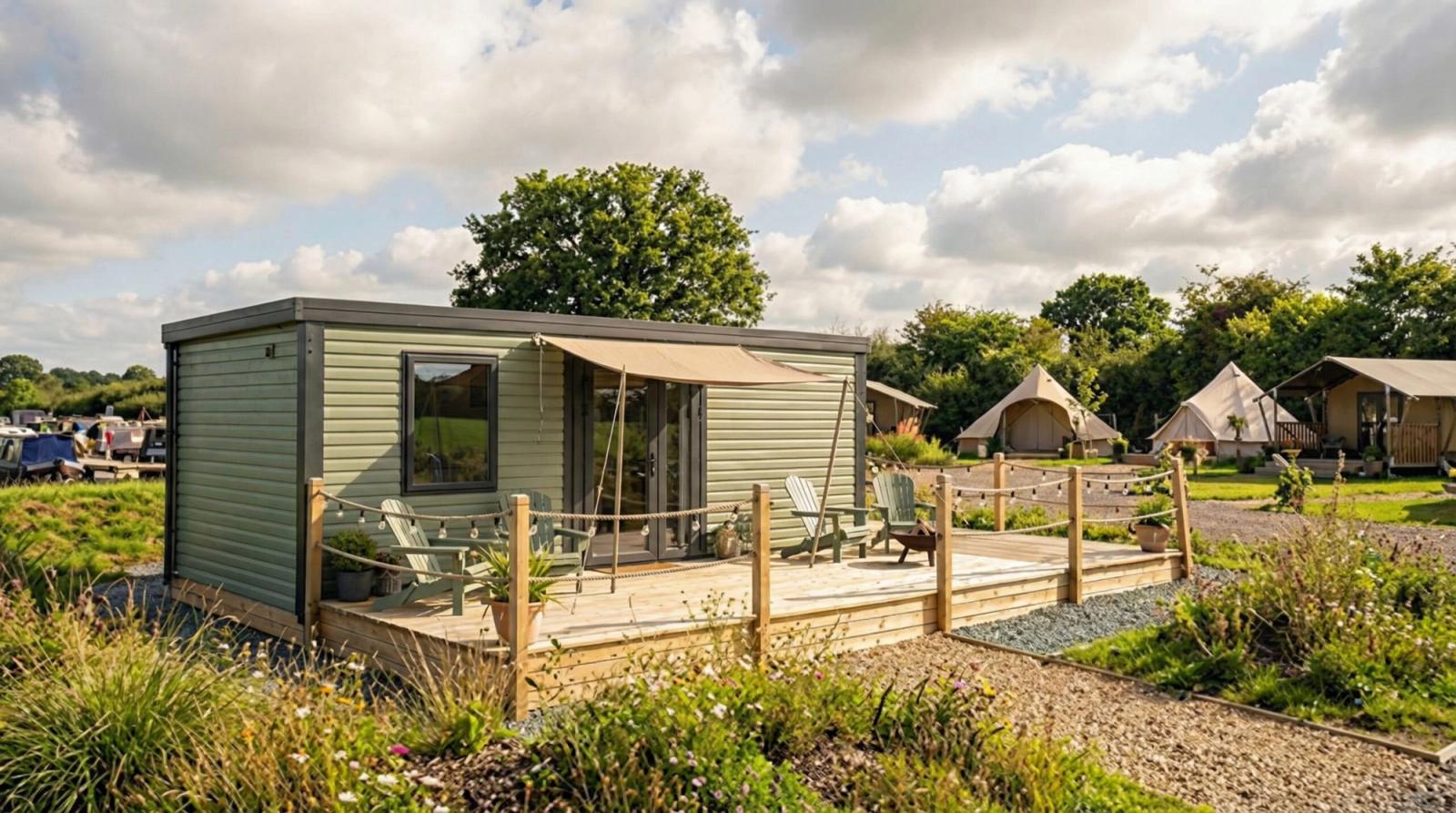 Commercial prefab building on holiday park site