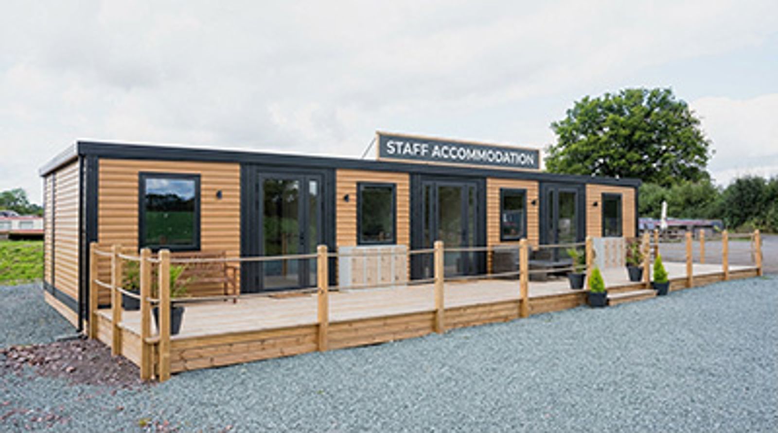 A PrefabX unit used as staff accommodation on a rural site
