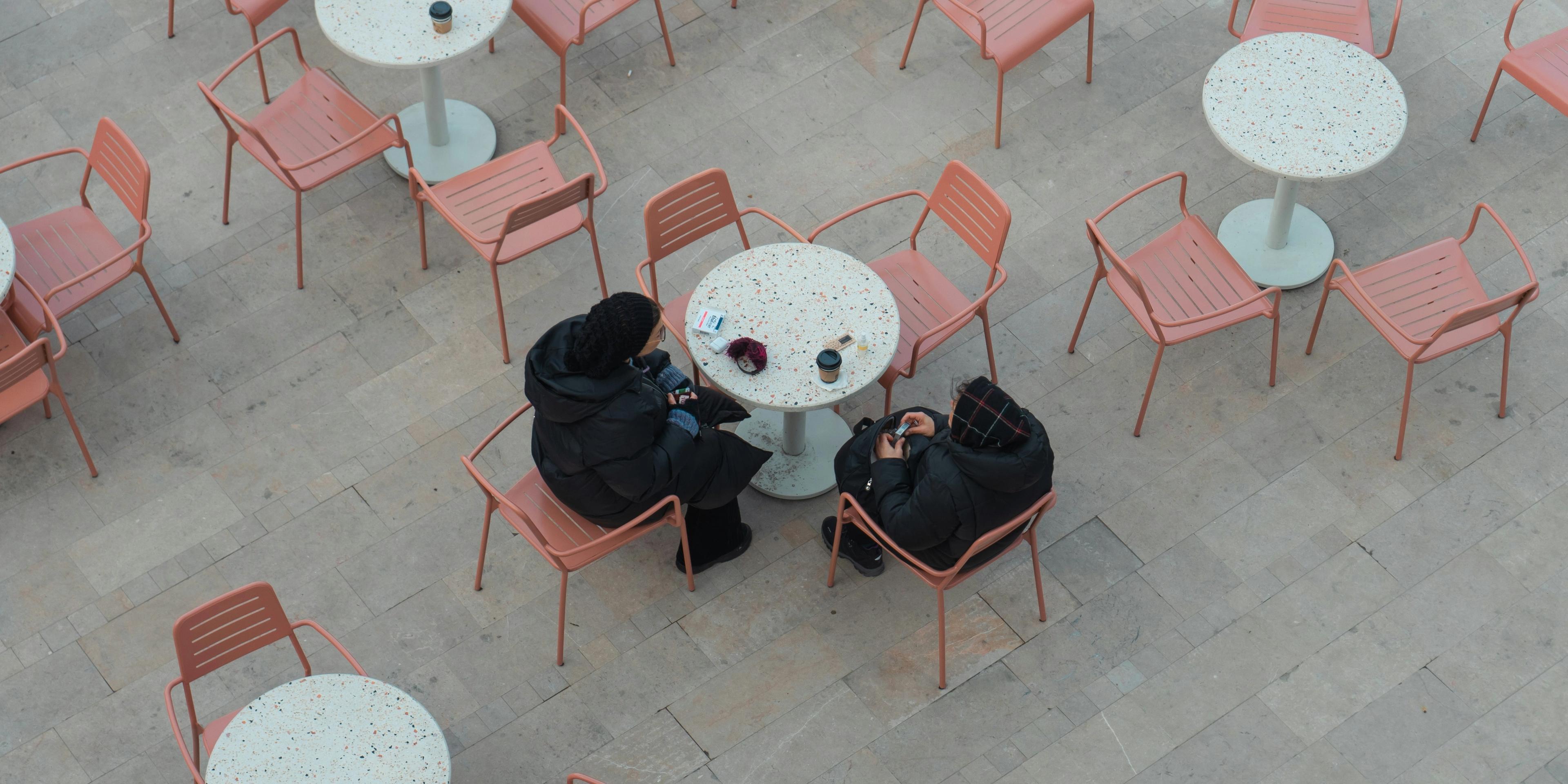 Two person sitting