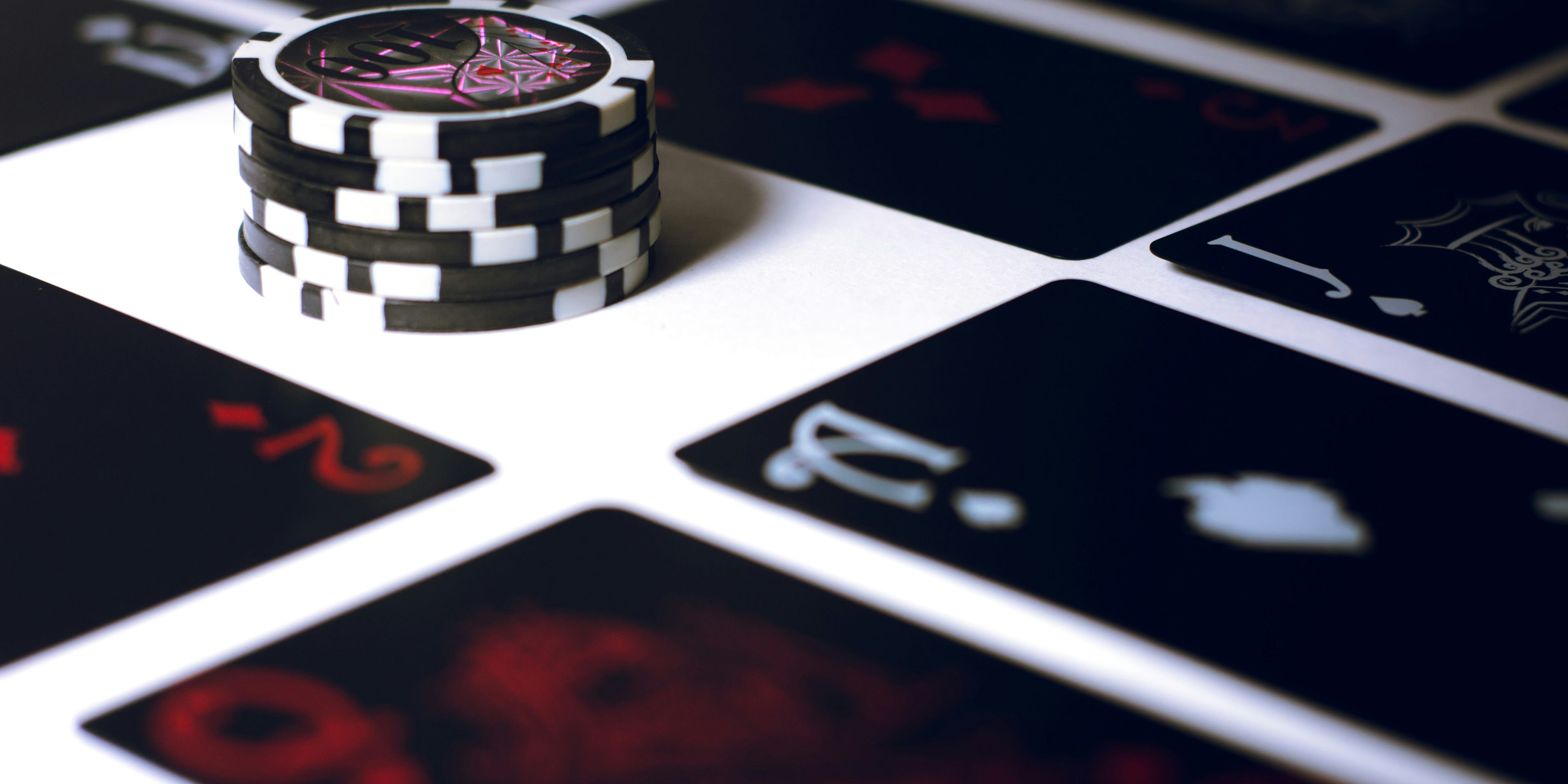 Casino chips stacked together