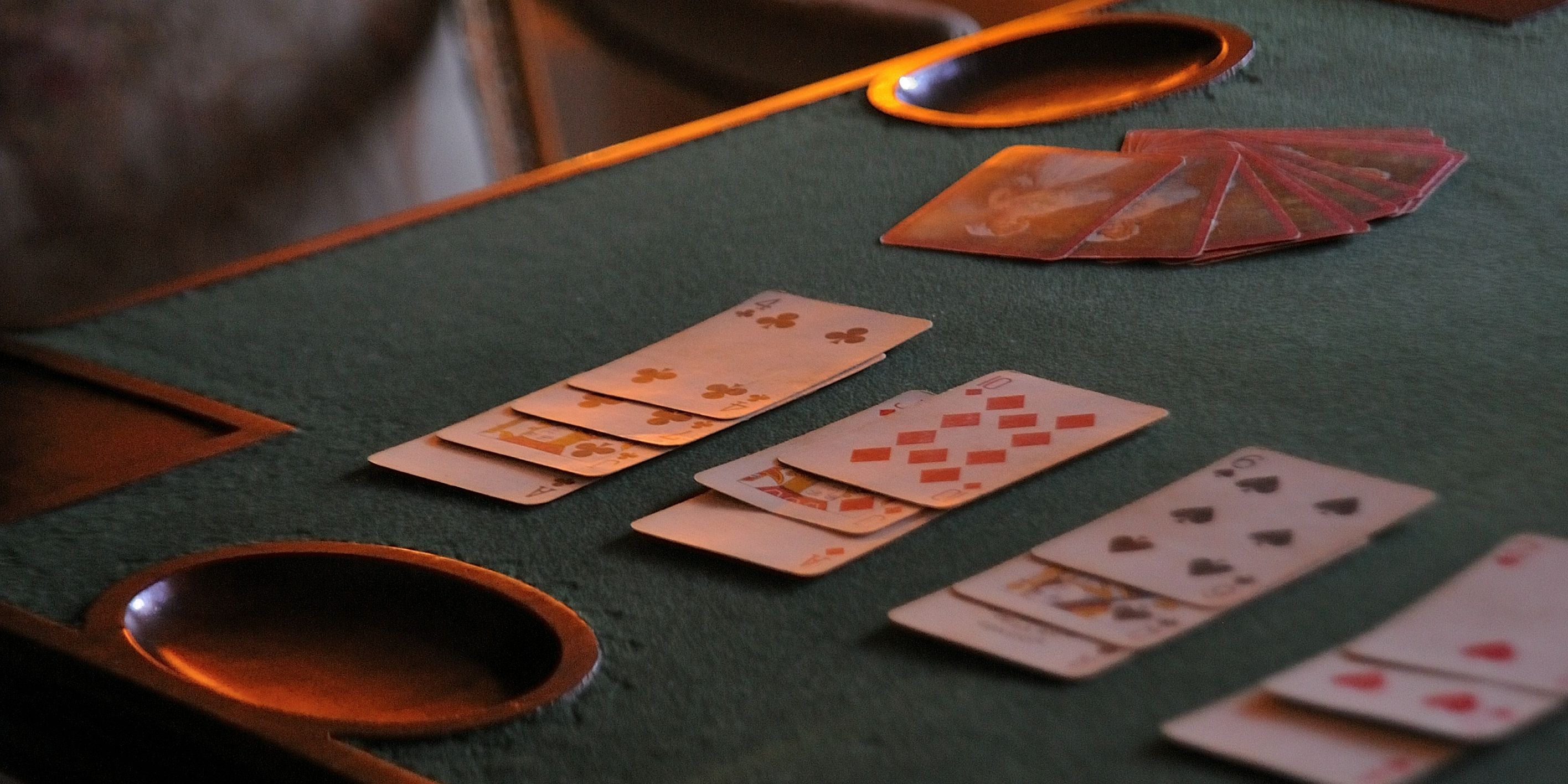 A card on a casino table