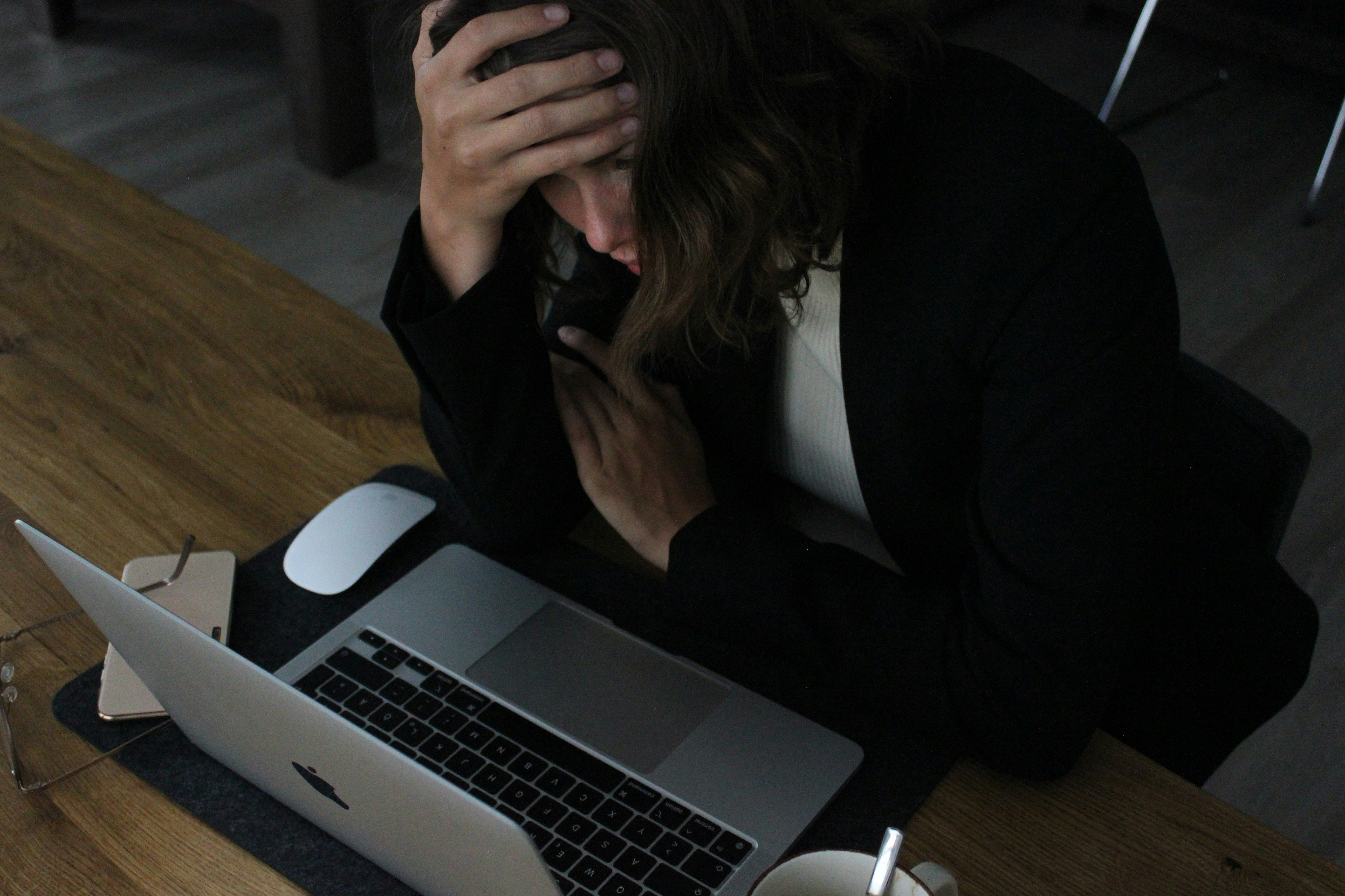 A person doing a face palm