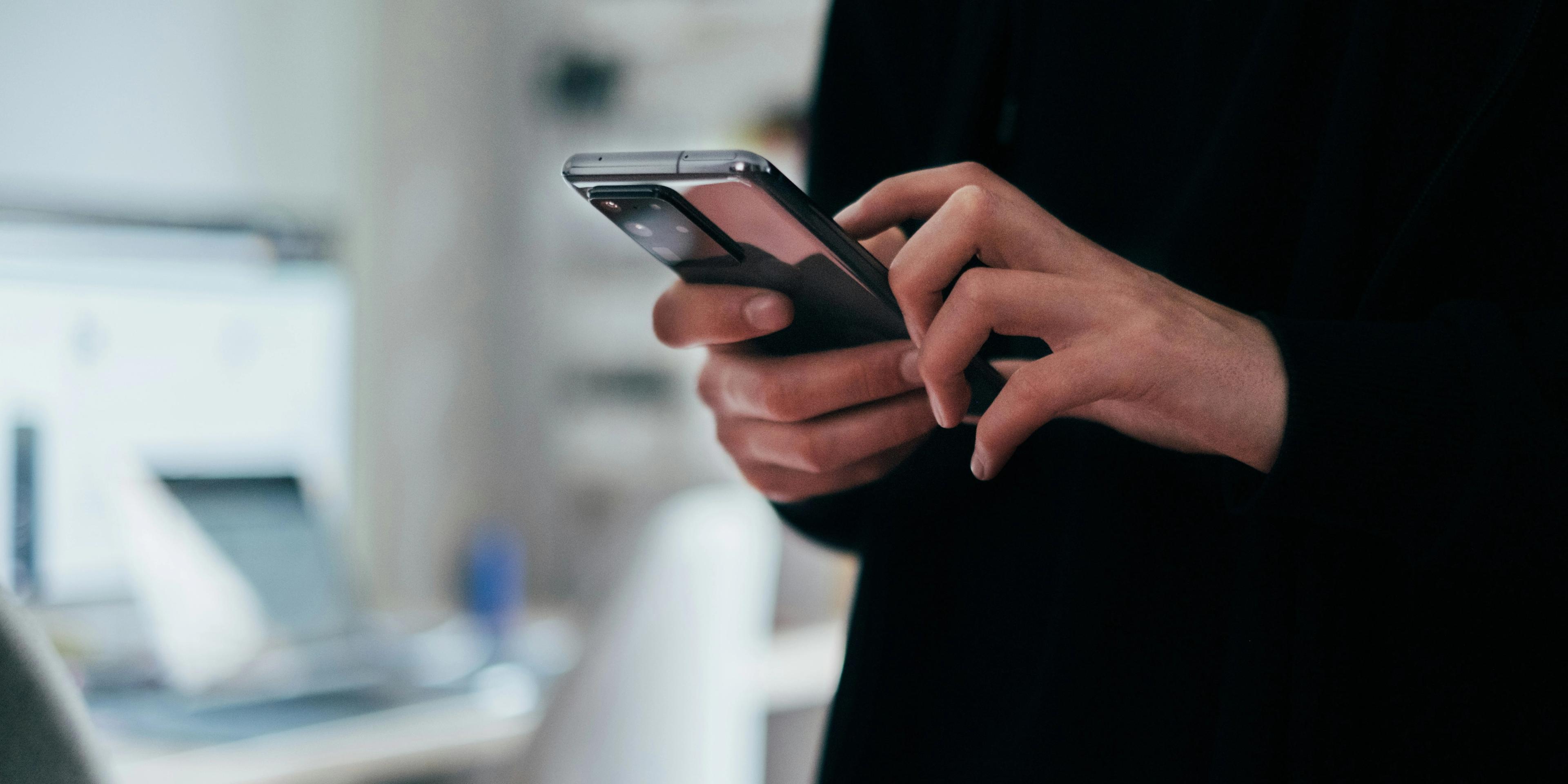 A person holding a phone