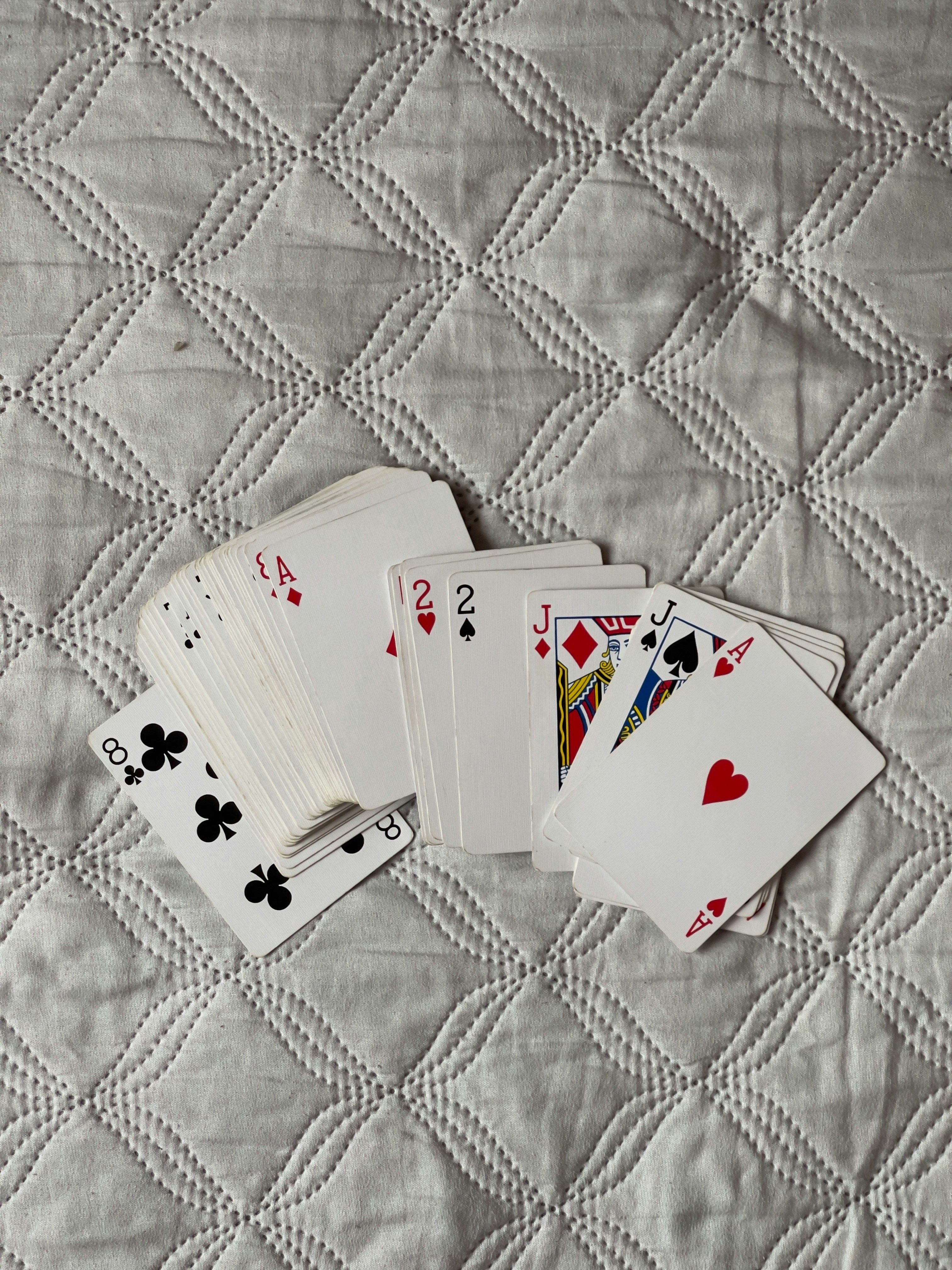 A deck of cards on a surface