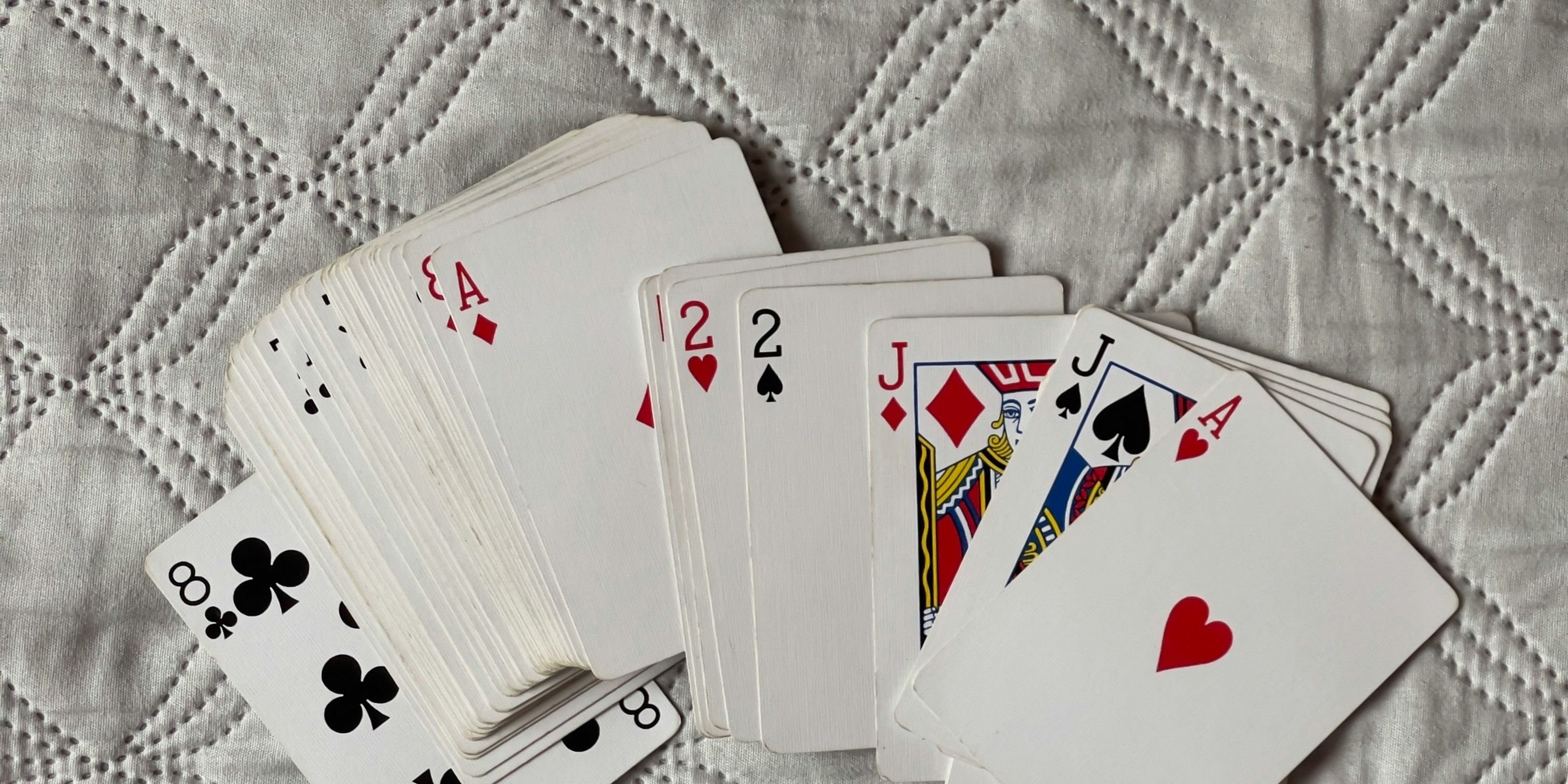 A deck of cards on a surface