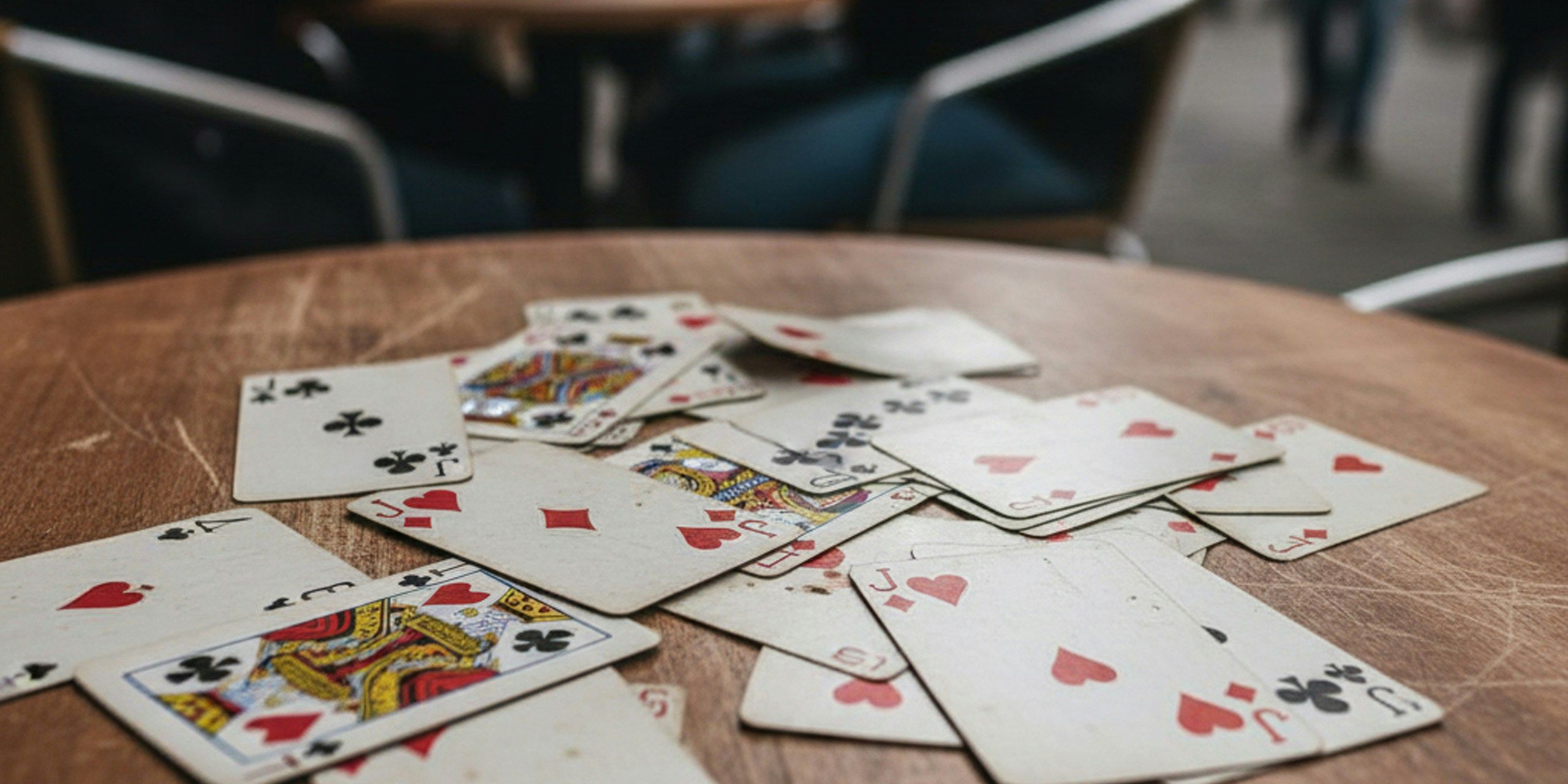 A bunch of cards on a table