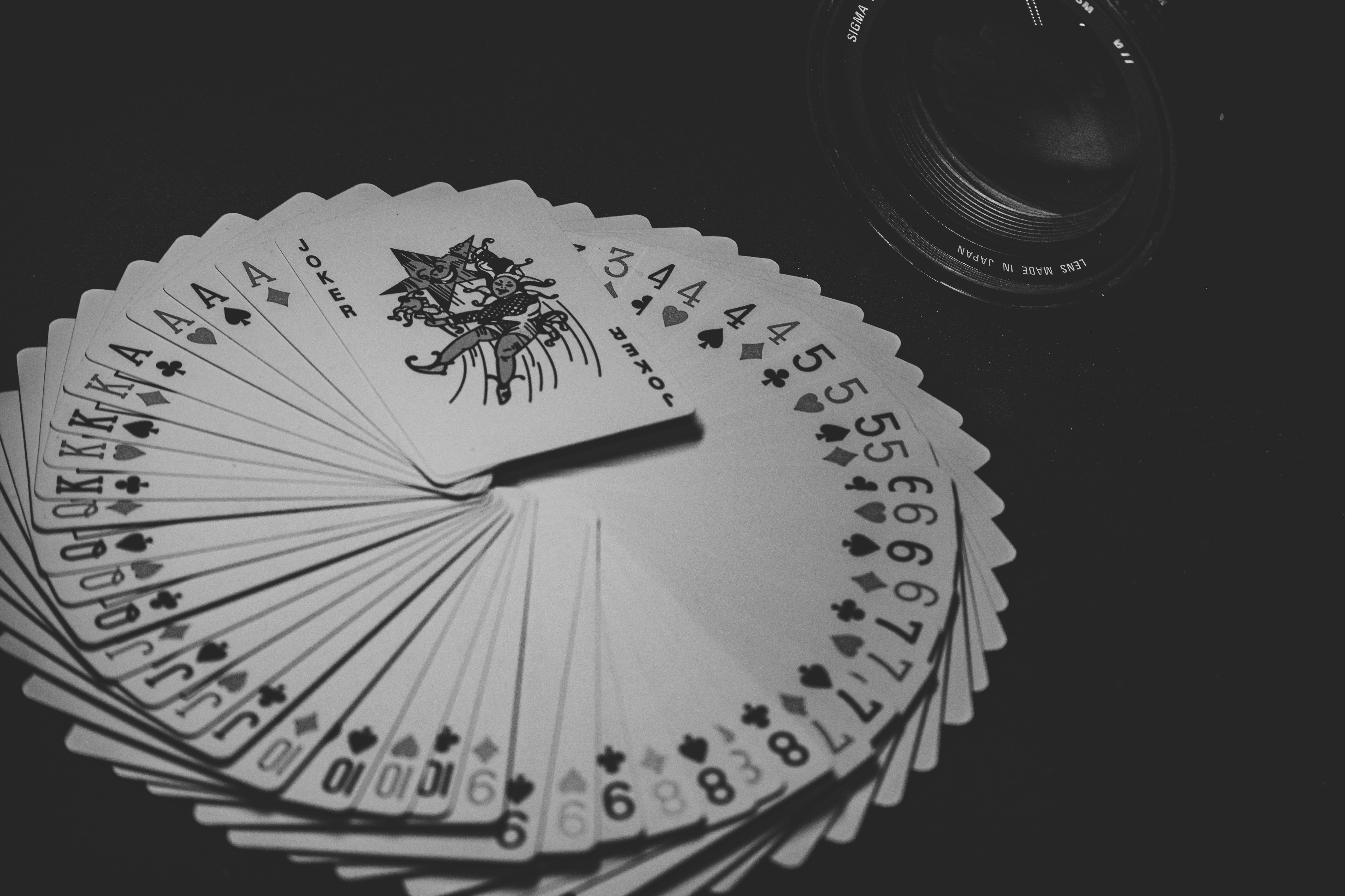 A deck of black cards