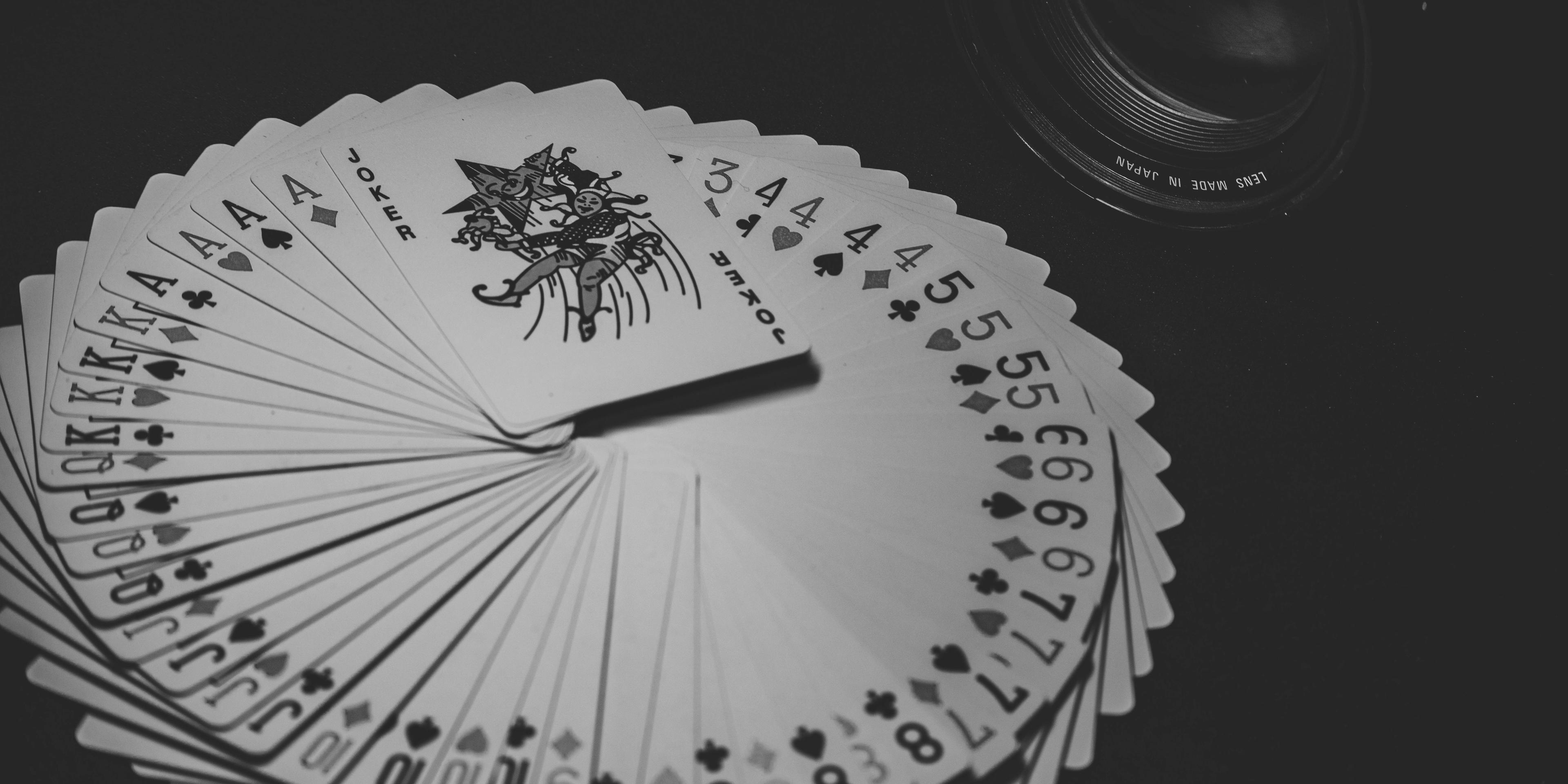 A deck of black cards