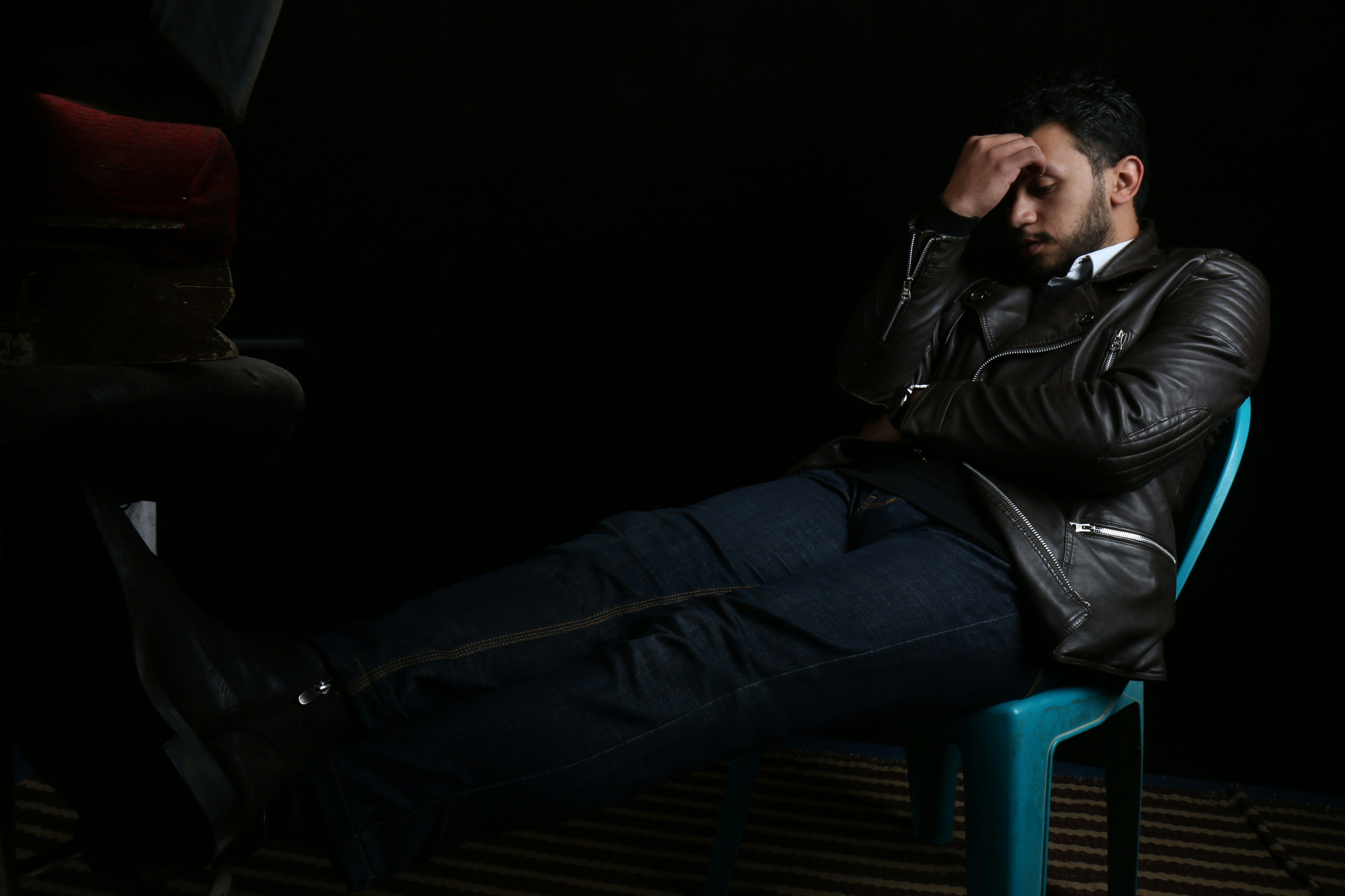 A person sitting on a chair