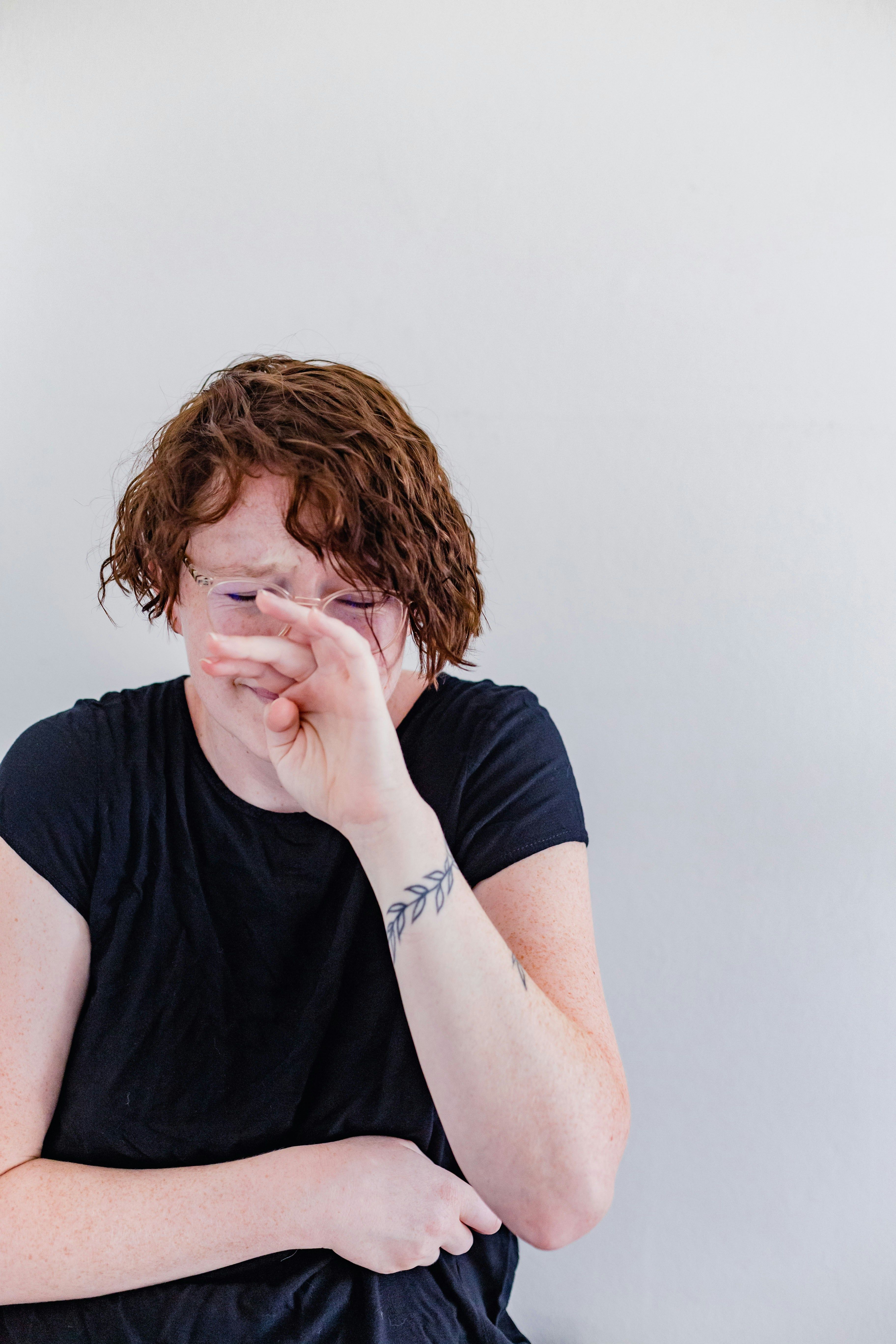 A person crying