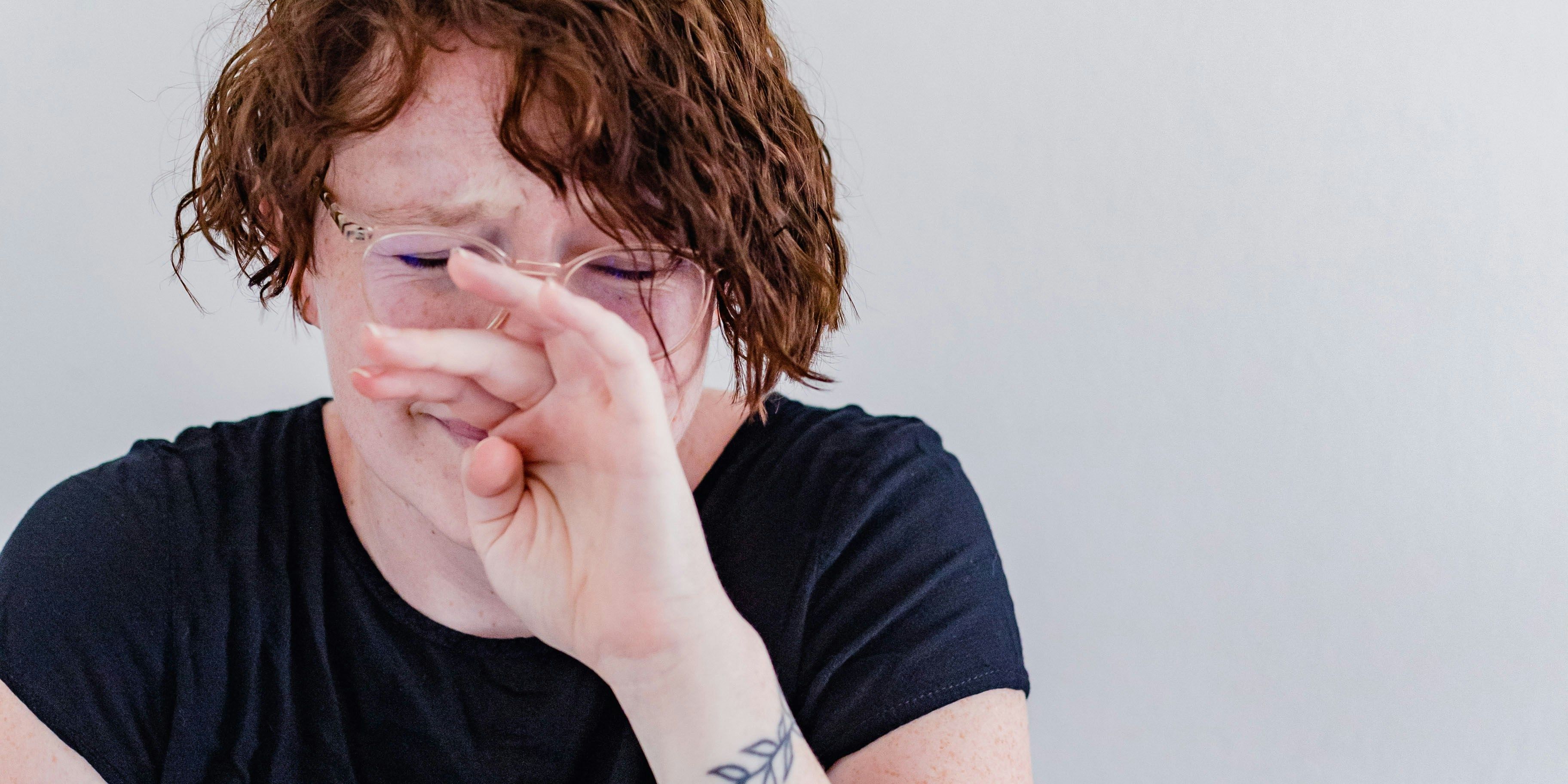 A person crying