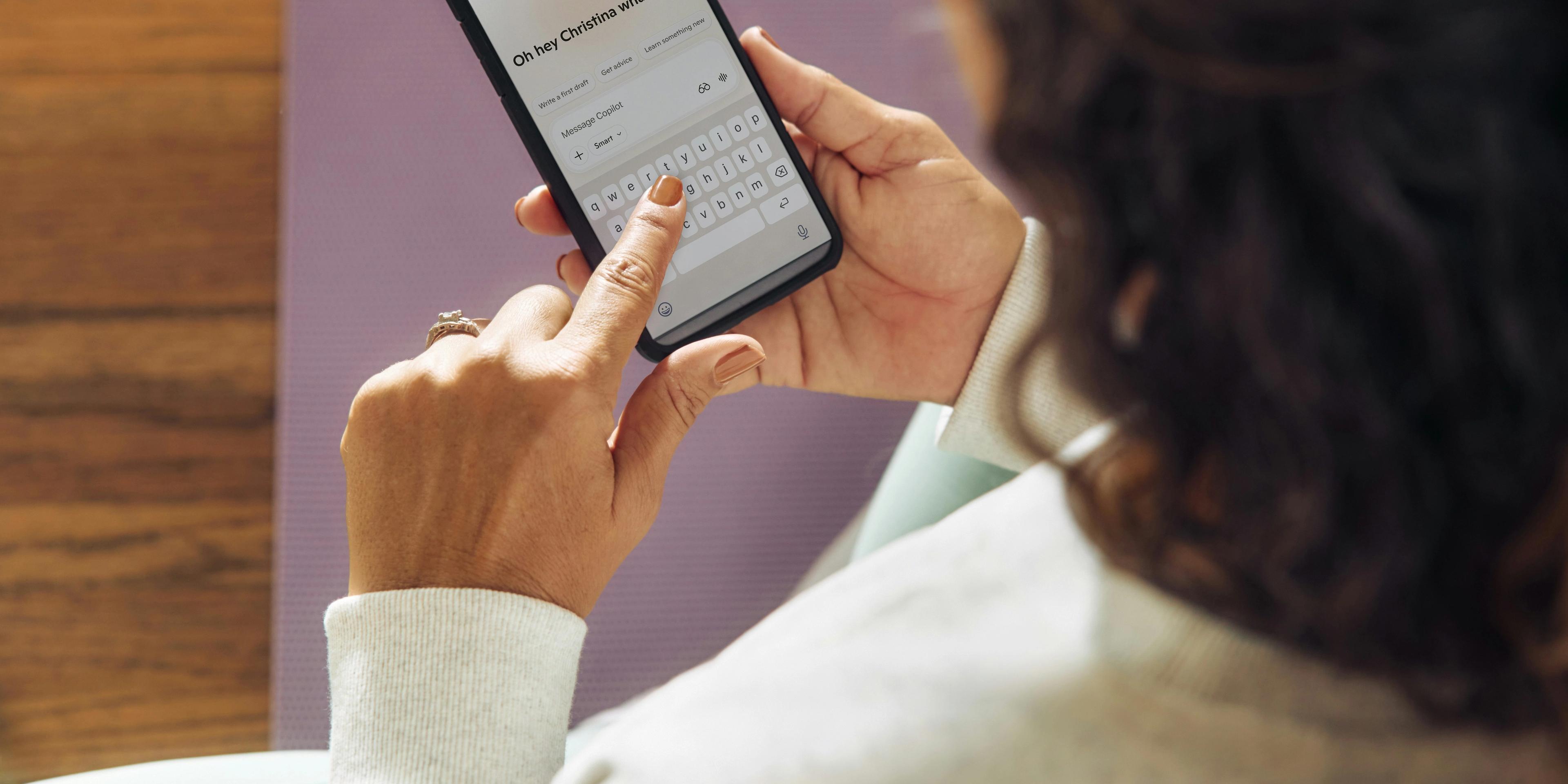 A person using a phone