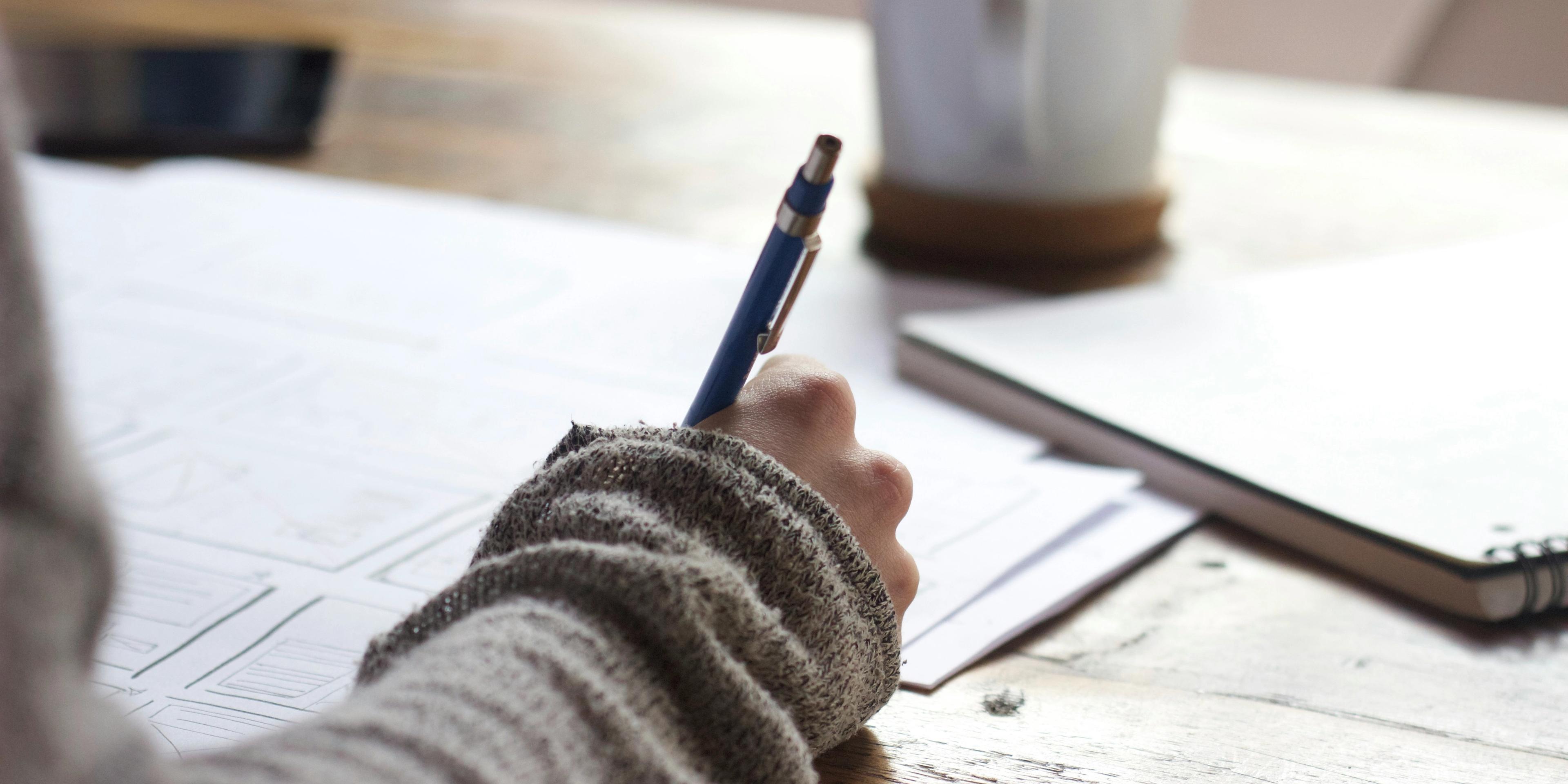A person writing
